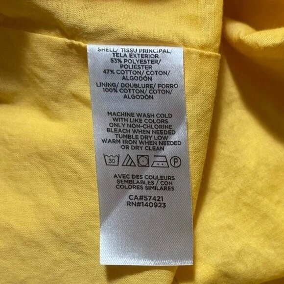 Loft yellow floral print midi pull-on dress size US M - Picture 8 of 8